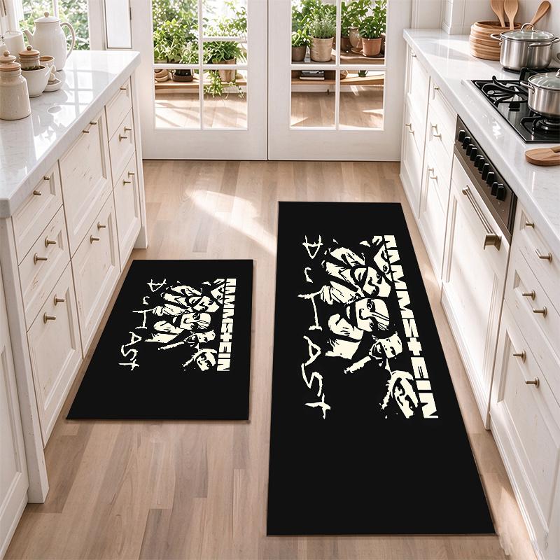 Rammstein Flannel Kitchen Floor Mat – Non-Slip, Absorbent and Easy to Clean Suitable for Kitchens, Entryways Bedroomsand Bathrooms