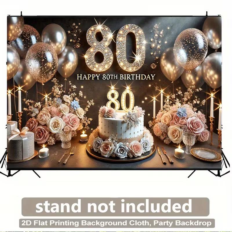 2D Diamond & Flower 80th Birthday Photography Background