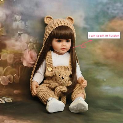 Русскоязычная кукла реборн для малышей Бетти, полностью виниловая кукла для маленьких девочек, 22 дюйма, 55 см, говорящая кукла для новорожденных, детская игрушка для сна, подарки для детей