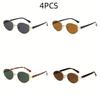 Набор из 4 штук женских овальных солнцезащитных очков в стиле ретро, новая модная тенденция