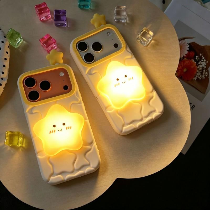 Soft Silicone Glow Star Light Phone Case IPhone 17 Pro Max 16 15 14 13 Series Shockproof Protective Cover