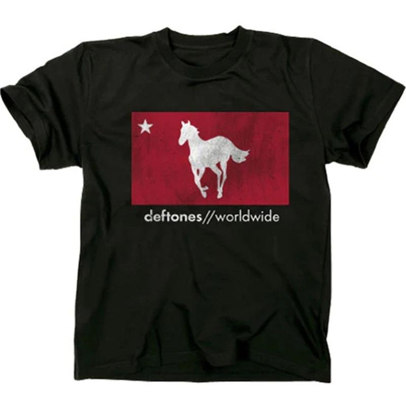 Хлопковая футболка с логотипом группы Deftones для мужчин и женщин