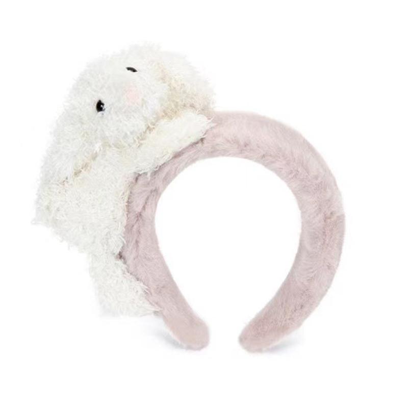 Милый плюшевый ободок для волос с изображением кролика и медведя для девочек, женский мультяшный широкий плюшевый ободок для волос, милая повязка на голову для мытья лица, повседневные аксессуары для волос