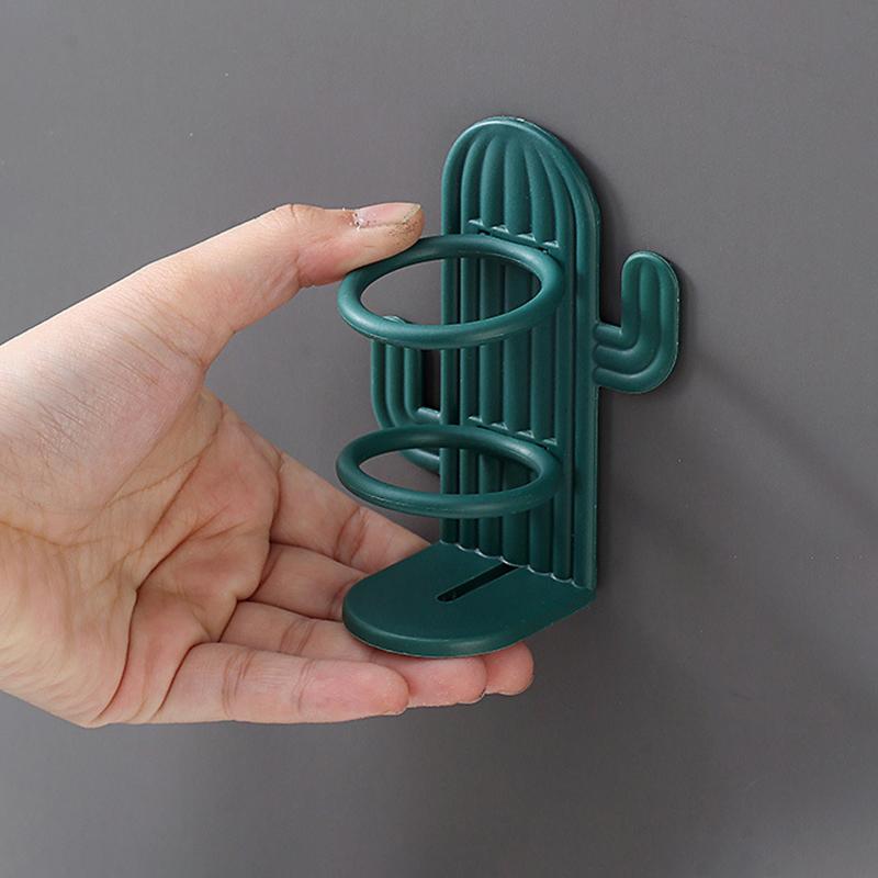 Подставка для зубных щеток 'Кактус' без сверления, одинарная, стойка для хранения электрических зубных щеток, полка для кистей для макияжа и расчесок, ванные принадлежности