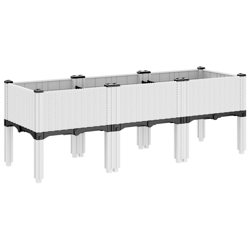 Planter with Legs White 120 x 40 x 42 cm PP