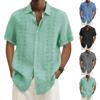 Дизайнерские весенне-летние мужские повседневные хлопковые льняные рубашки с коротким рукавом, свободные рубашки