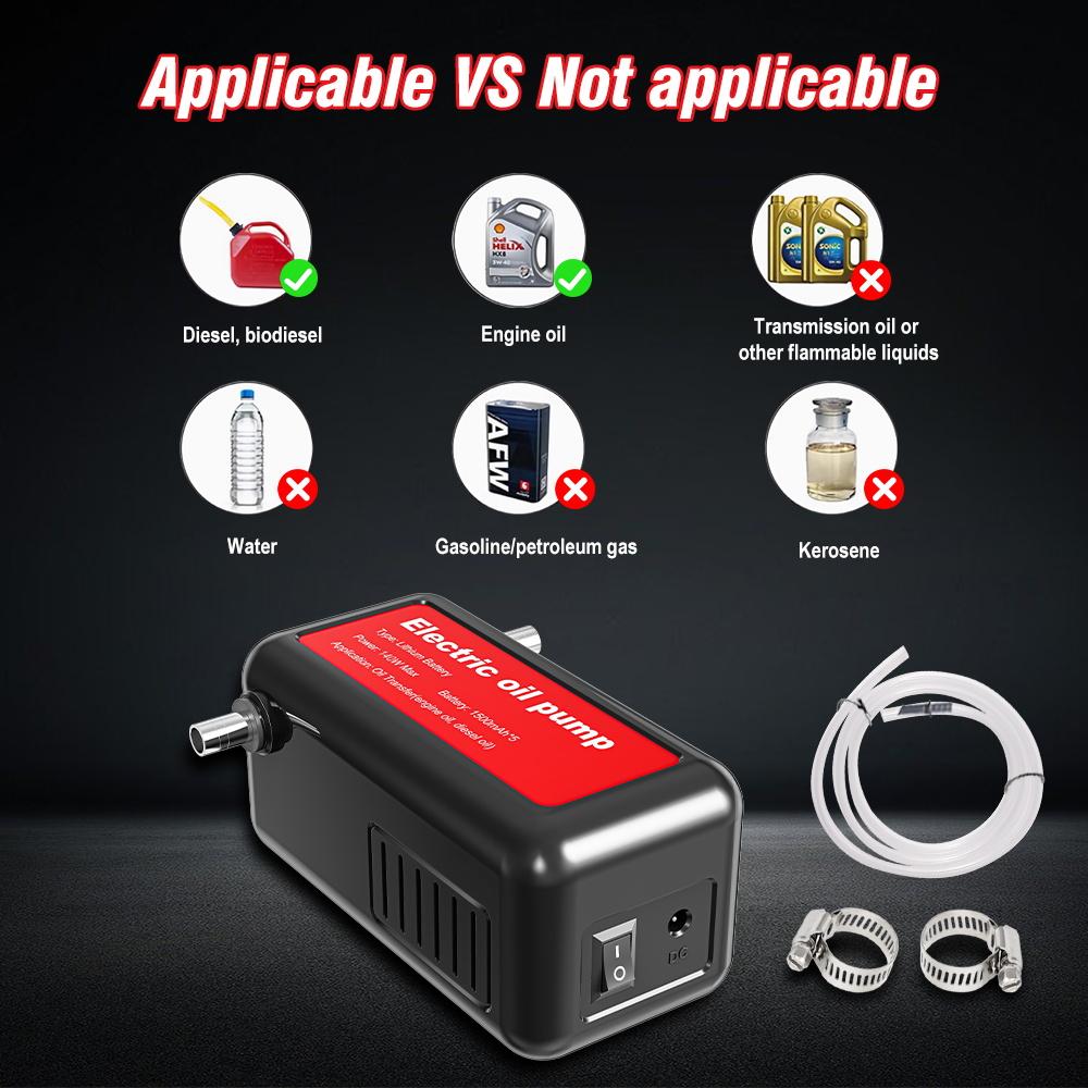 21V 140W Portable Oil Pump Rechargeable Electric Oil Transfer Extractor High Power Fuel Suction Pump