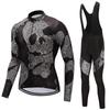 Breathable Riding Bicycle Jerseys Cycling Clothing Set Men Long Sleeve Black Bib Pants Bicycle Clothes Suit