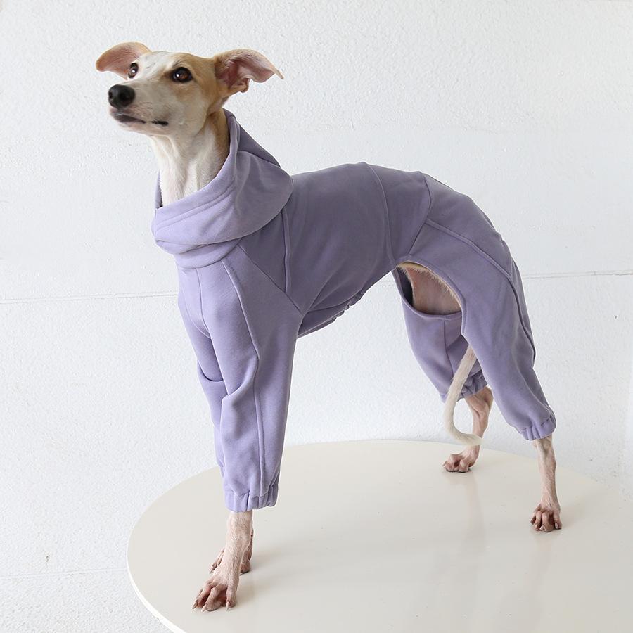 Petstyle Dog Jumpsuit High Collar Four-Legs Sweatshirt Italian Greyhound Whippet Clothes Athletic Tracksuit Soft Pajamas