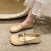 Evening Breeze Gentle Soft Sole Mary Jane Single Shoes  Summer New Retro Shallow Mouth Versatile Lazy Bean Shoes