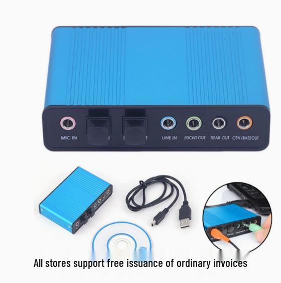 Aluminum USB External Sound Card for Gaming & Recording with Optical Fiber (7.1/5.1 Surround Sound)