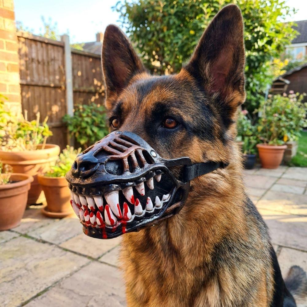 Adjustable Straps Halloween Dog Mouth Mask Vintage Funny Animal Mask Cosplay Props