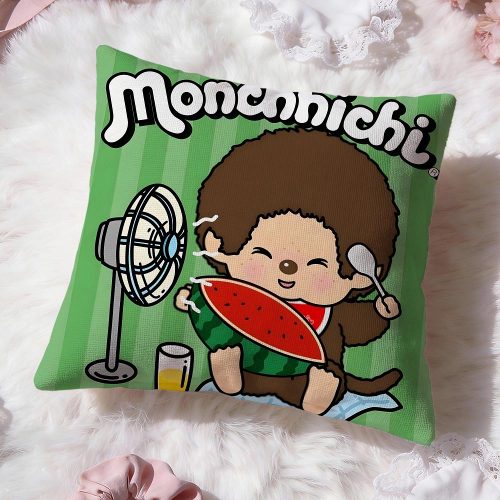 Мультяшная наволочка Monchhichi Премиум-комфорт Двусторонняя наволочка - Дизайн «Два в одном» для любой комнаты и салона автомобиля