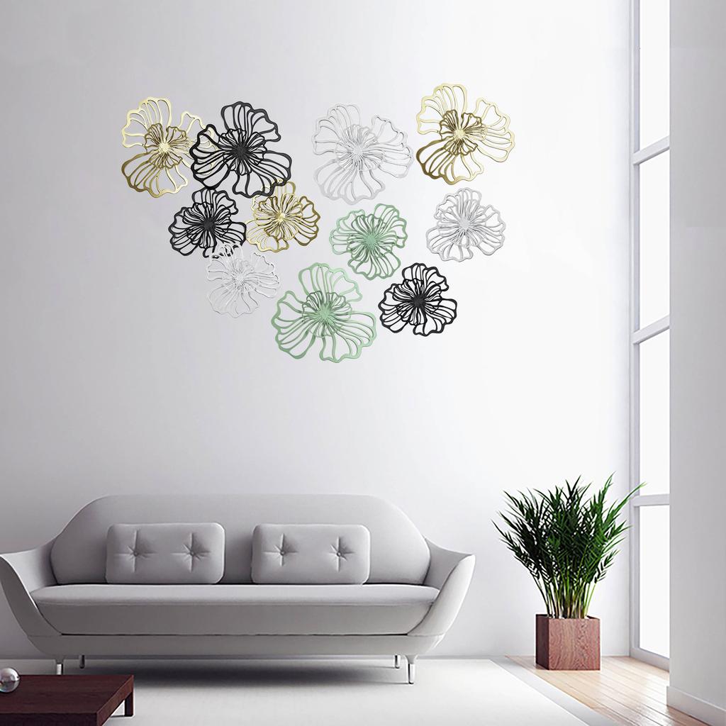 Elegant Metal Floral Wall Hanging with Double Layers Flower Sign for Modern Home Aesthetics for Art Lover House Wife
