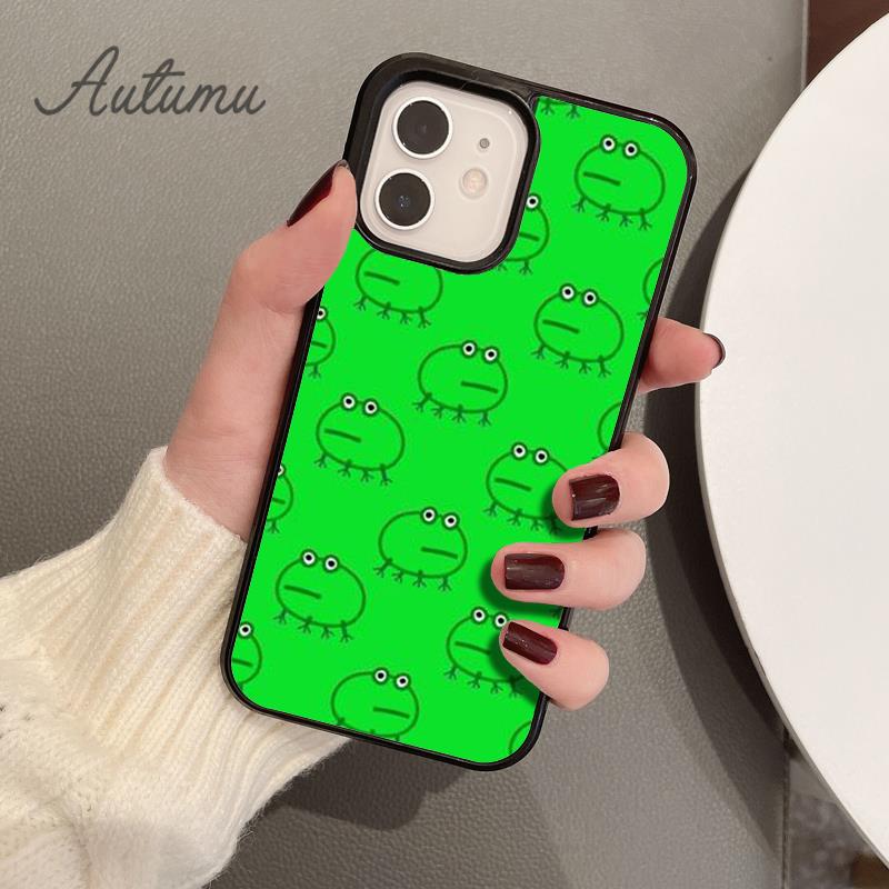 Чехол для телефона с милыми лягушками для iPhone 11, 12, 13, 14 Pro Max mini X XR XS SE 2020, 5, 6S, 7, 8 Plus, Samsung Galaxy S21 S22, чехол