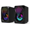 1 Pair USB Wired Stereo Subwoofer Speaker Colorful LED Light For Laptop Computer Heavy Bass Sound Box Music Player