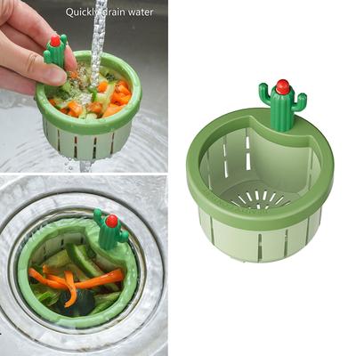 Инновационный фильтр для кухонной мойки в виде кактуса, легко нажимаемый, портативный слив для мойки, многофункциональная корзина-сито для мойки в виде кактуса для дома