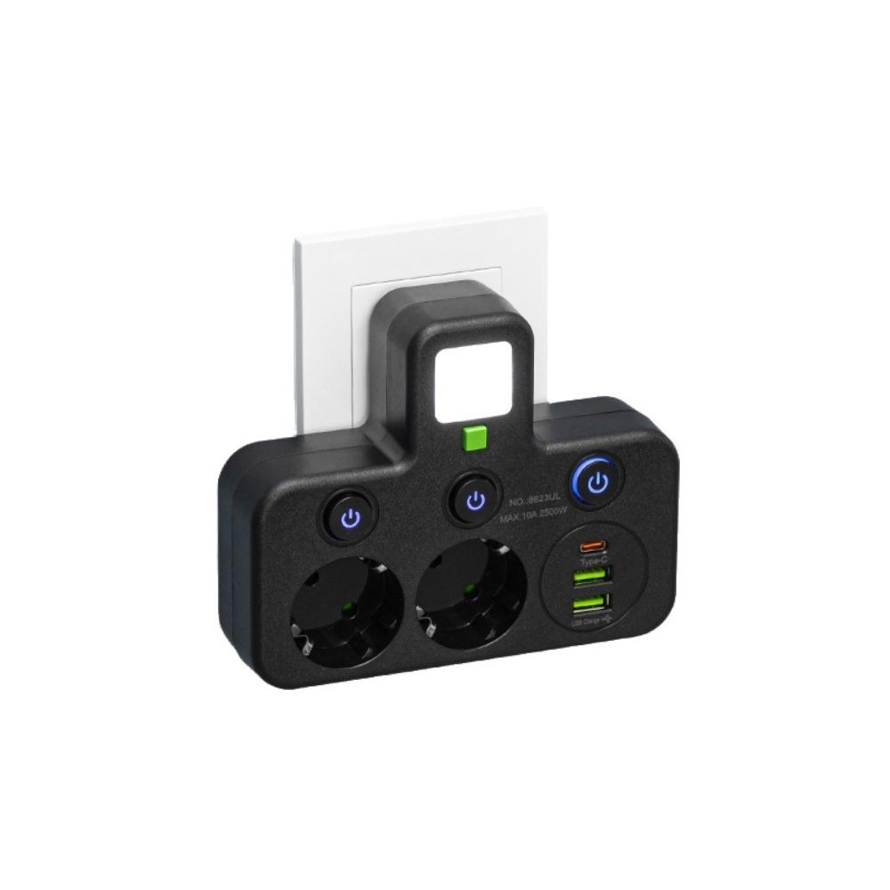 Independent Switch Power Strip 2/3/4/5 AC Outlets Wall Charger European Standard Outlet  Home