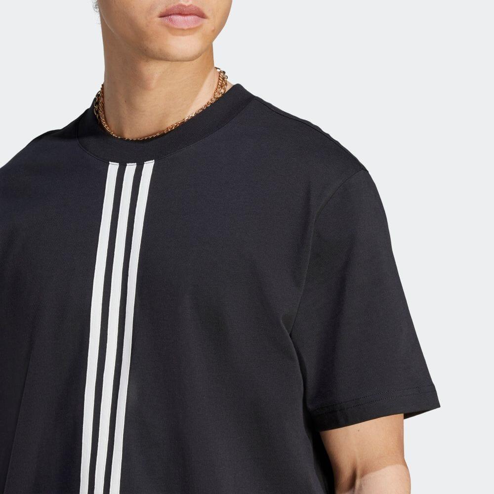 adidas Мужская футболка Originals с графическим принтом Trefoil, обычный крой, круглый вырез, короткий рукав, хлопок, Черная HZ0706