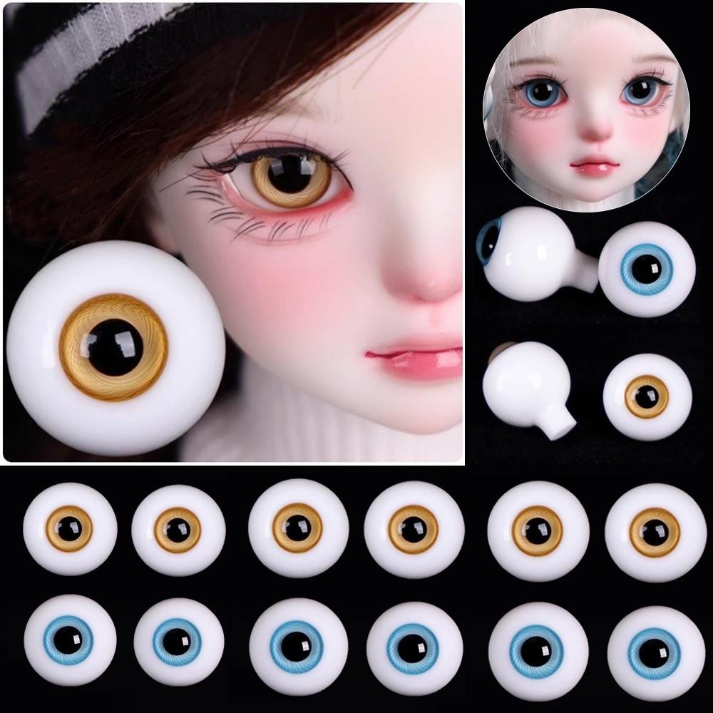 Cute Blue Gold Glass Eyes 2 Colors DIY Doll Making Crafts New Textured Glass Eyeball For BJD Dolls