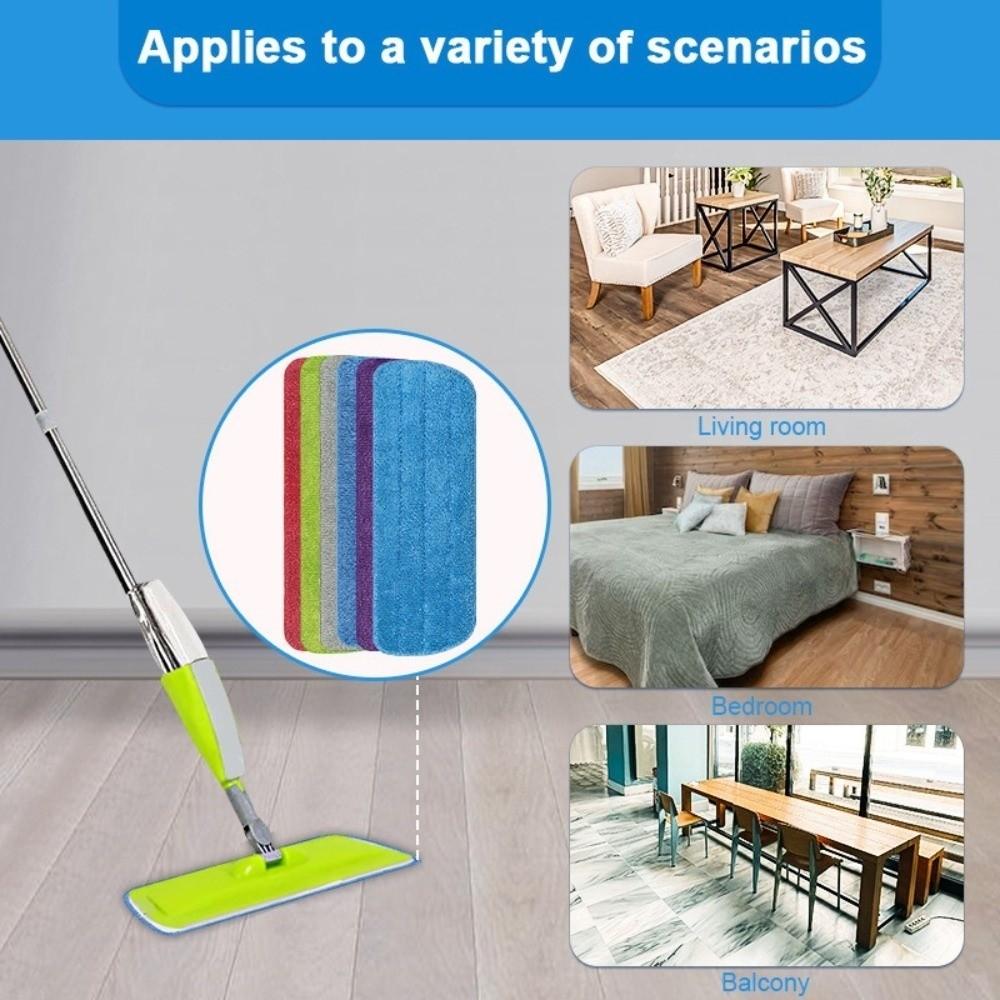 4 pieces/set Soft Microfiber Mop Pad Washable Flat Mop Cloth Spray Mop Pad Mop Head Bathroom