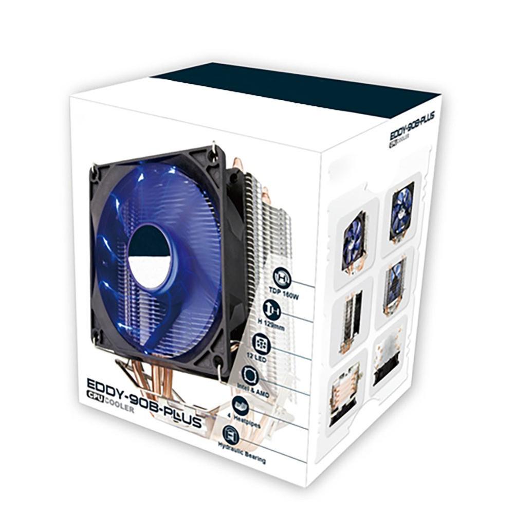 Охладитель ЦП премиум-класса с 2 тепловыми трубками, двухрядная радиаторная трубка с шахматным расположением, бесшумный охлаждающий вентилятор с гидравлическим подшипником