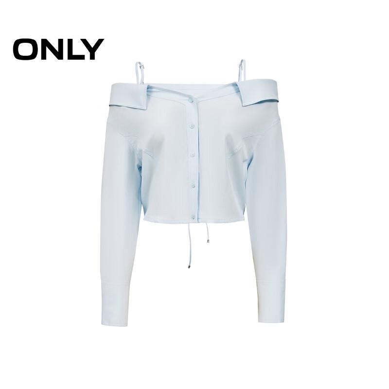 ONLY Women's Off-Shoulder Tie-Waist Long Sleeve Shirt