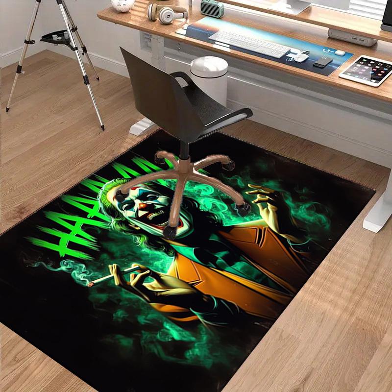 1 шт. Офисный коврик для стула Joker Green Smoke Laughing Идеально подходит для офисных стульев, гостиных или спален, Ковер из полиэстера.HDT194