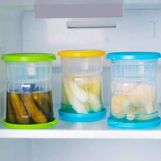 Банка для солений в форме песочных часов, разделитель сока для солений, пищевая, без BPA, герметичная, устойчивая к протечкам, банка для хранения солений