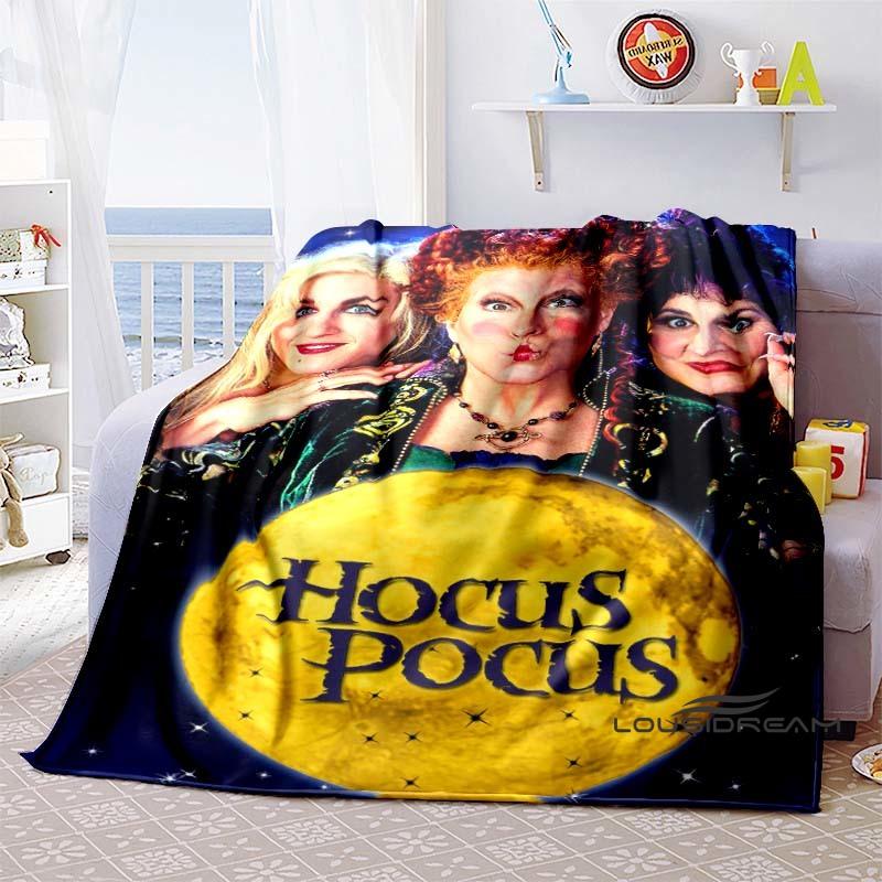 Hocus Pocus Creative Flannel Print Blanket, Super Soft and Comfortable, Perfect for Sofa Naps or Home Blankets, the Perfect Gift