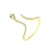 Открытое кольцо с цирконом с покрытием из 14-каратного золота: Серебро 925 пробы, микропаве, дизайн змеи с бриллиантами для женщин - европейский и американский стиль.