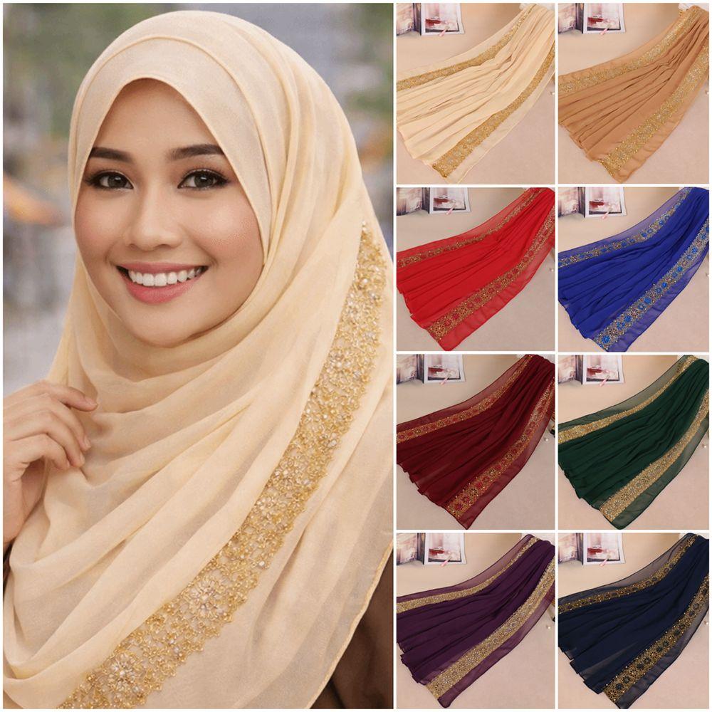 Multicolor Chiffon Headscarf Chiffon Material Malaysian Scarf Trendy Women Headwear Gift
