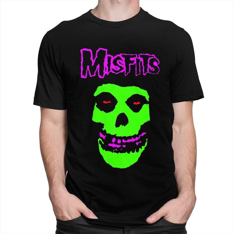 Мужская футболка на заказ в стиле Хоррор Панк Рок Misfits с черепом 100% хлопок Повседневные футболки Футболки Приталенный крой