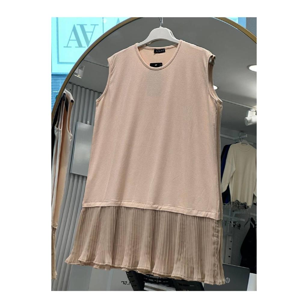 Плиссированная нижнее белье-туника из вискозы, черная