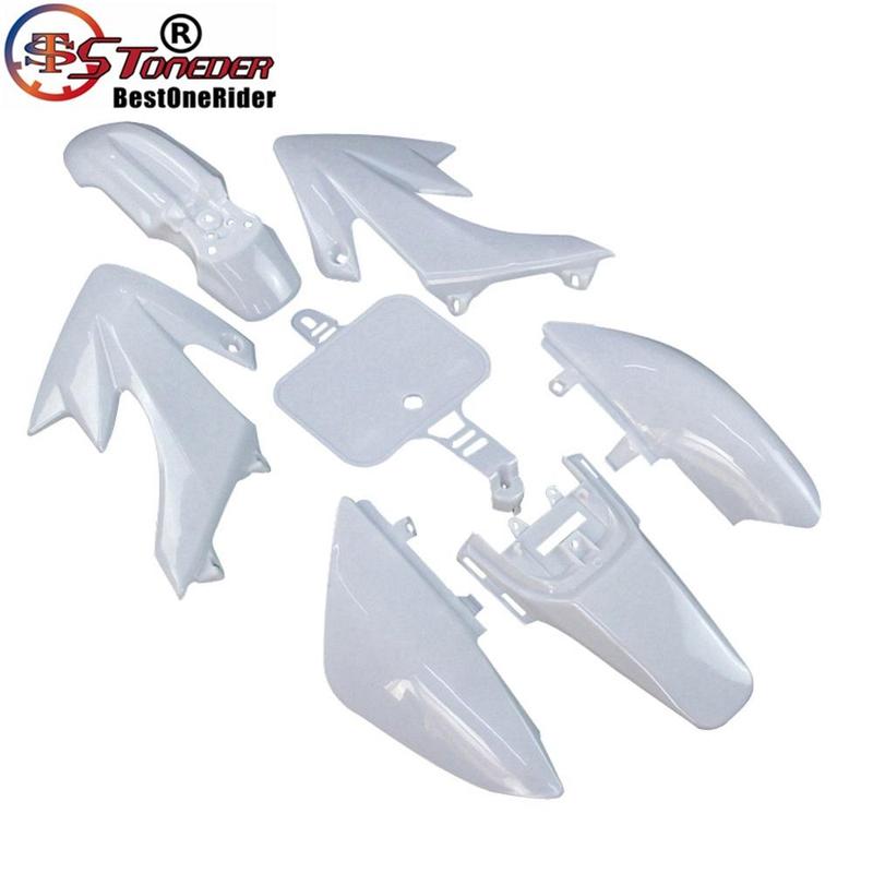 STONEDER White Fairing Plastic Fender Kit For 50cc - 110cc 125cc 140cc 150cc 160cc CRF50 XR50 Pitsterpro Braaap SDG GPX DHZ