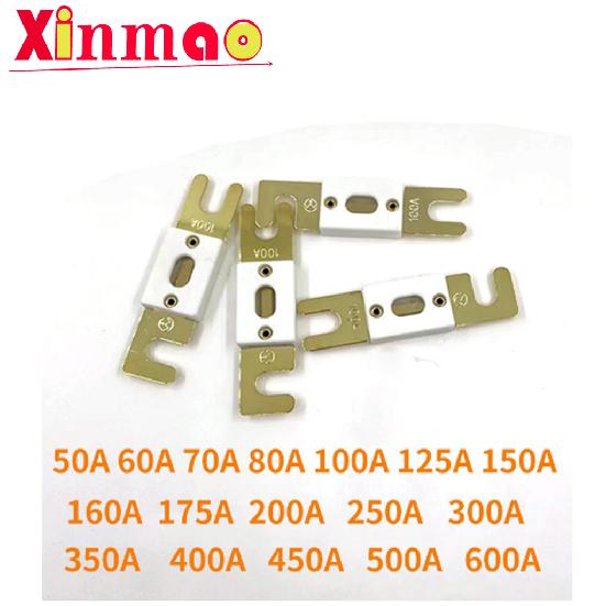 1pcs 72V High Current Car Fuse White Ceramic Shell Gold Fuse 500A 80V 400A 225A Fuse Holders1