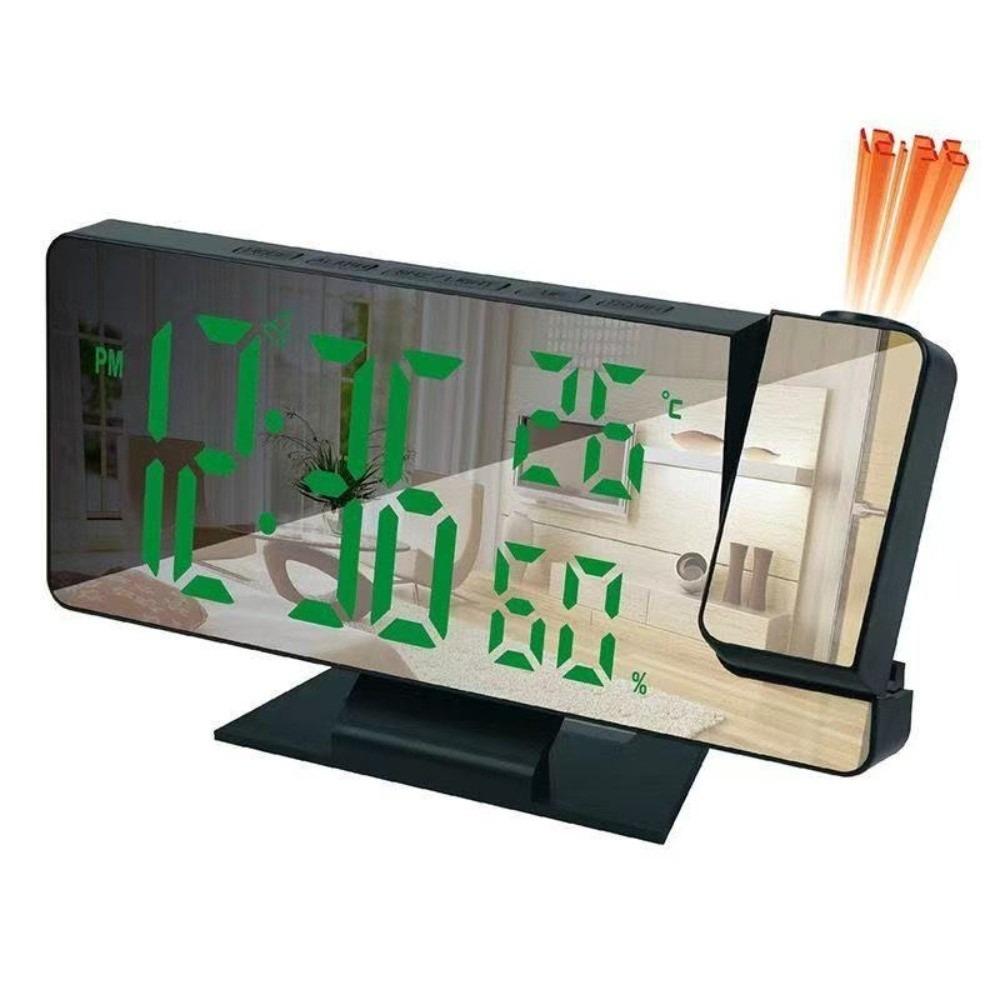 Multi-functional Alarm Clock Rotatable Electronic Alarm Clock Mirror Projection Clock Table Use
