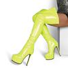 Fashion FHC New 15cm Women Thigh High Boots,Platforms Crotch Botas,Sexy Stage Pole Dance Shoes,Back Zip,Black,Pink,Orange,Green,Dropship