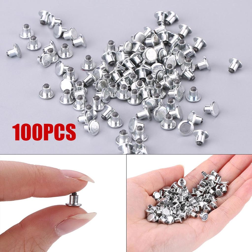 Tire Spikes Wheel Studs Snow 100pcs 6.5mm/0.26" Anti-Slip Tire Studs, Heavy Duty Wheel Tire Snow Studs for Car, ATV, Motorcycle, Bike, Shoes