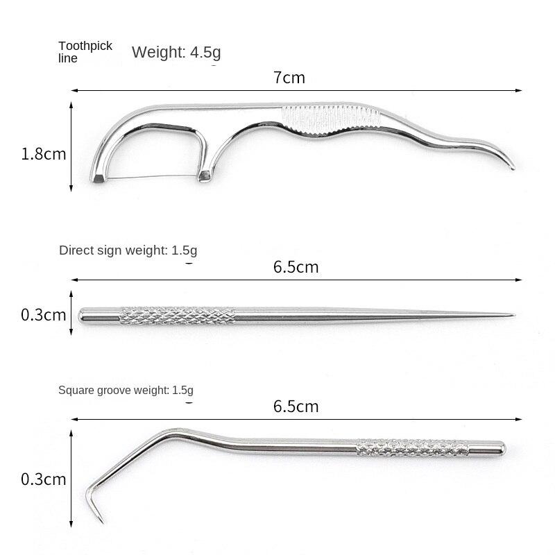 1 комплект зубочисток из нержавеющей стали, чистка щелей между зубами, чистка от грязи, уход за полостью рта, набор из 4 зубочисток, портативный YSL