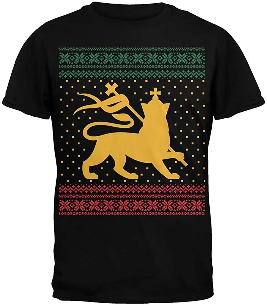 Old Glory Lion of Judah Ugly Christmas TShirt Summer Cotton ONeck Short Sleeve Mens T Shirt New S3XL