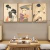 Chinese Style Ukiyo-e Japanese Canvas Painting Japanese Figure Posters Wall Art Restaurant Sushi Restaurant Living Room Decor
