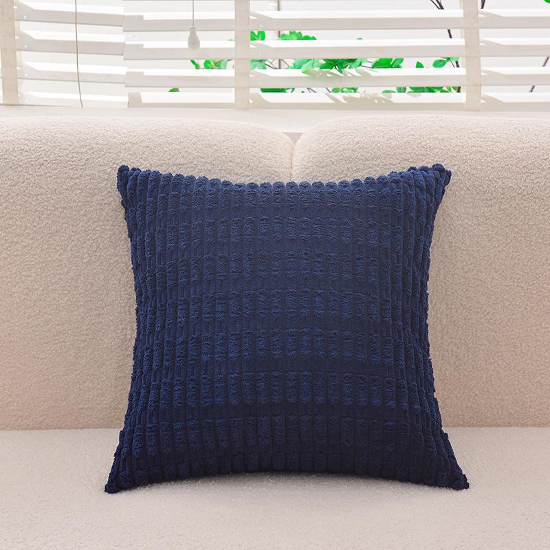 Наволочка из однотонного вельвета в полоску – жаккардовая квадратная наволочка для диванной подушки без вставки