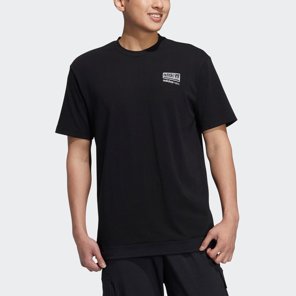 adidas Мужская футболка Neo с рукавами-реглан, черная H45162