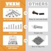 VKKM 360-Piece 304 Stainless Steel Screw Set with Washers & Nuts in M2/M2.5 Multi-Specifications, Essential for Maintenance.