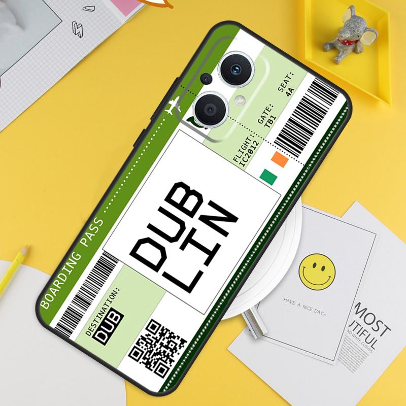 Boarding Pass Ticket For OPPO Reno 8T 11F 12F 13F 14F 7 8 Lite 10 11 12 13 14 Pro OPPO Find X9 X8 X5 X6 Pro Case