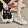 Canvas Shoes Women's 2025 New Summer Mesh Breathable Thin Net Shoes Muffin Thick-soled Casual Versatile Little White Board Shoes