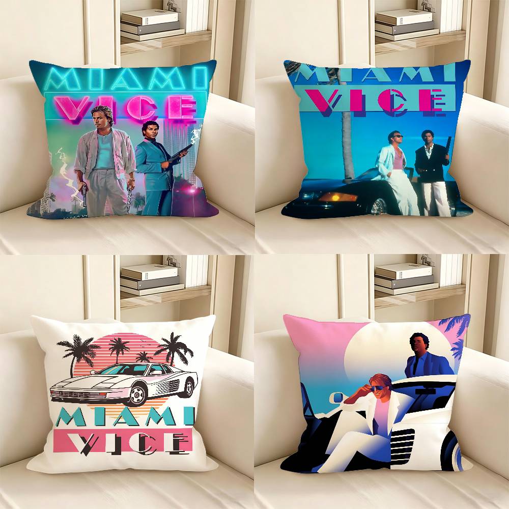 pc Classic Movie Miami Vice Pillow Case Fashion Square Pillowcase Bedroom Sofa Room Ins Decoration Leisure