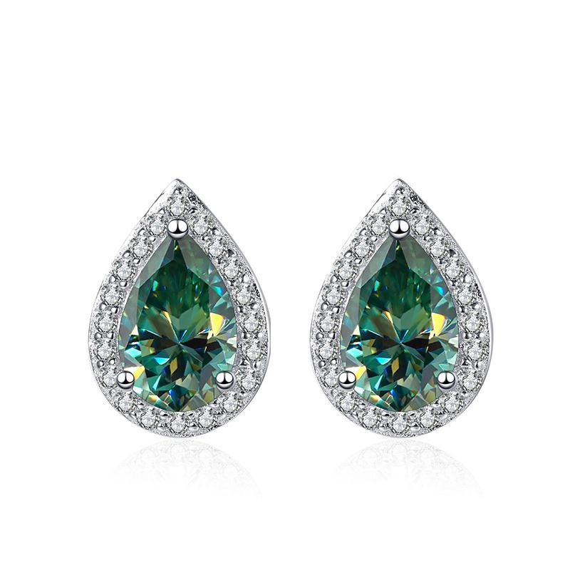 Bague Ringen 100% стерлингового серебра 925 пробы, 1 карат, серьги-гвоздики с муассанитом для женщин, с платиновым покрытием, вечерние ювелирные украшения, подарок