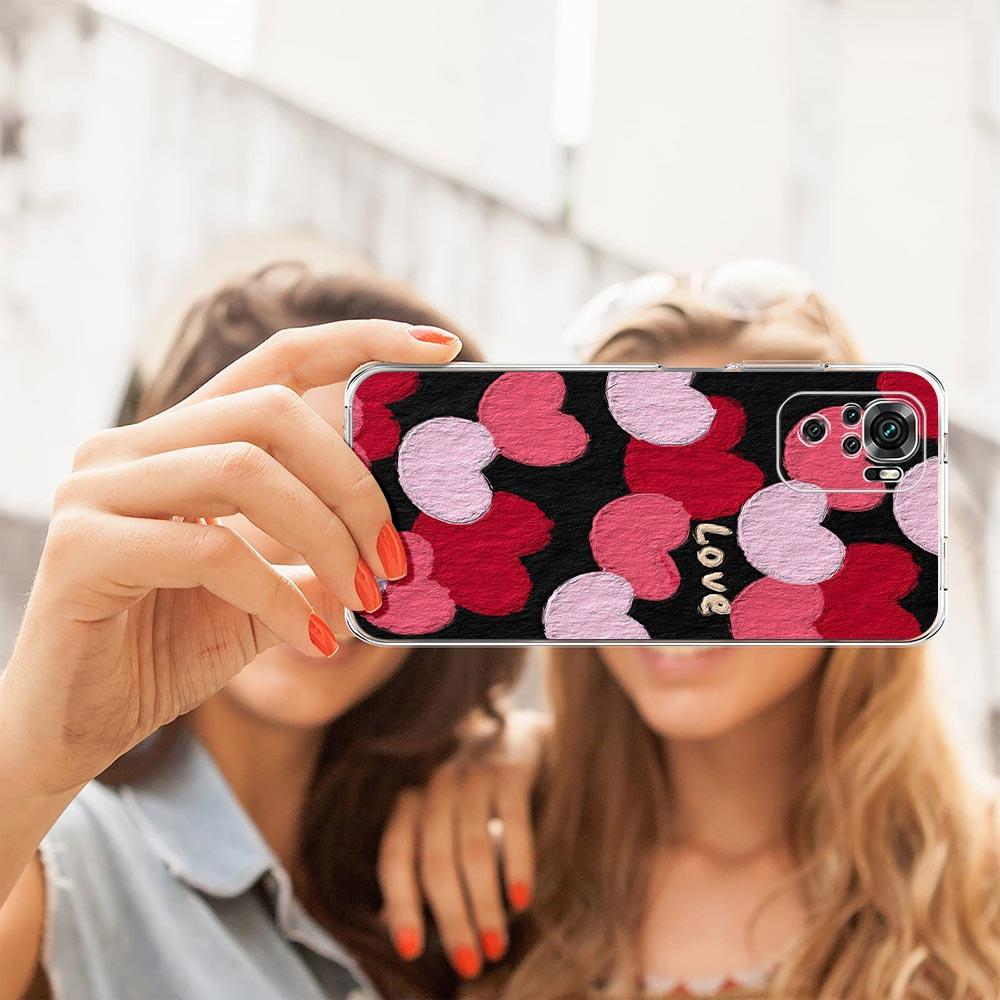 Чехол для телефона Xiaomi Redmi Note 13 12 5G 9S 9 8 10 11 Pro Plus 4G 9T 13C 12C10C 9C 9A 7 Прозрачный чехол любовь цветок Искусство
